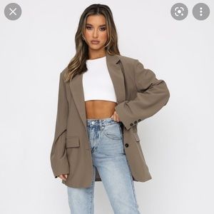 ISO white fox boutique defining moment blazer in mocha